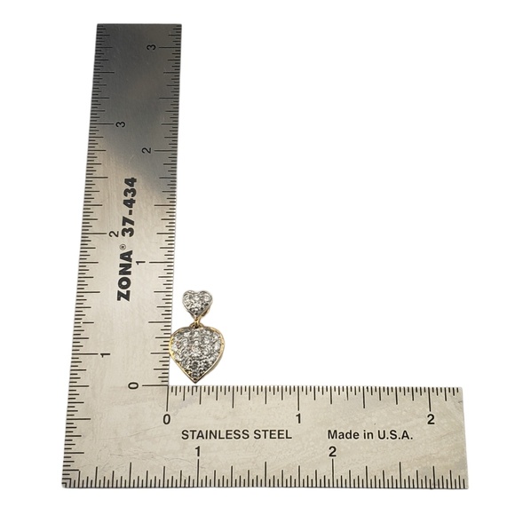 14 Karat Yellow Gold Diamond Heart Pendant #16832 - Picture 6 of 8